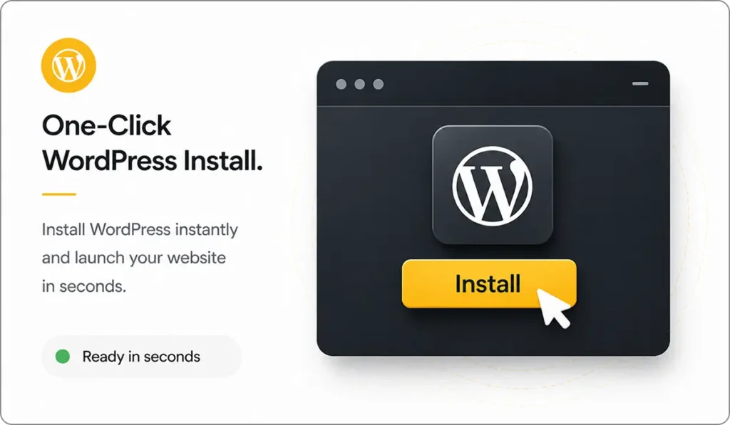 one click wordpress install